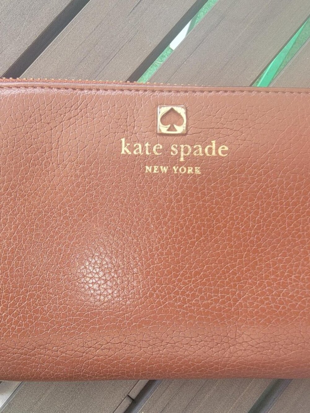 Kate Spade Large Continental Zip Around Wallet Cognac Brown